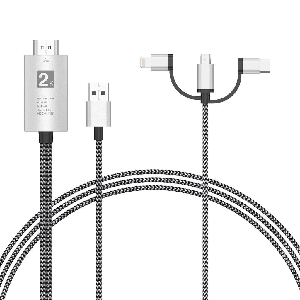 HDMI to Lightning Cable 3 in 1 Screen Mirroring Adapter Horizontal & Vertical