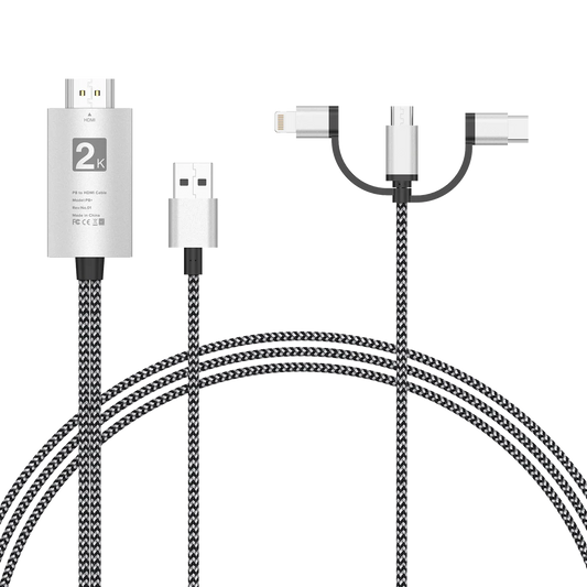 HDMI to Lightning Cable 3 in 1 Screen Mirroring Adapter Horizontal & Vertical